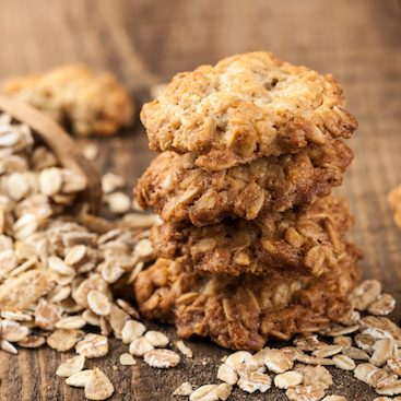 Homemade oatmeal cookies and oat flakes